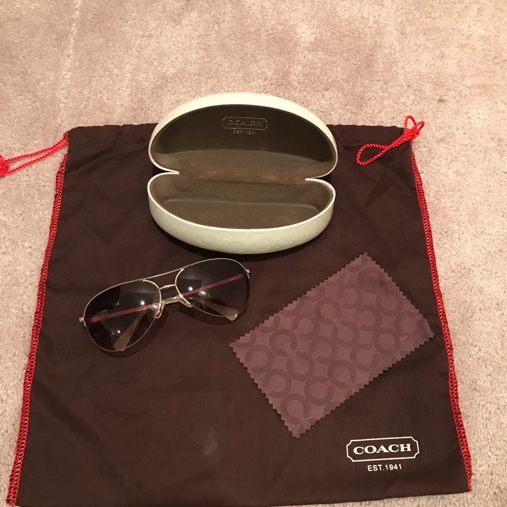 •••SOLD••• Coach Aviators in taupe - Picture 4 of 4